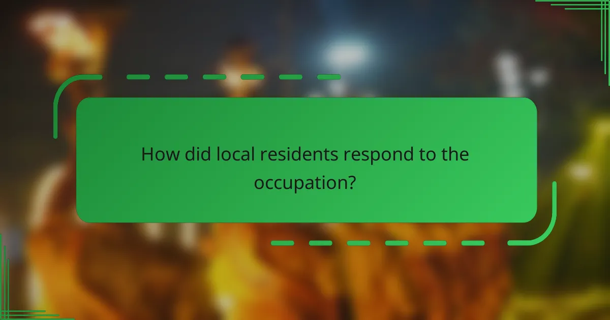 How did local residents respond to the occupation?